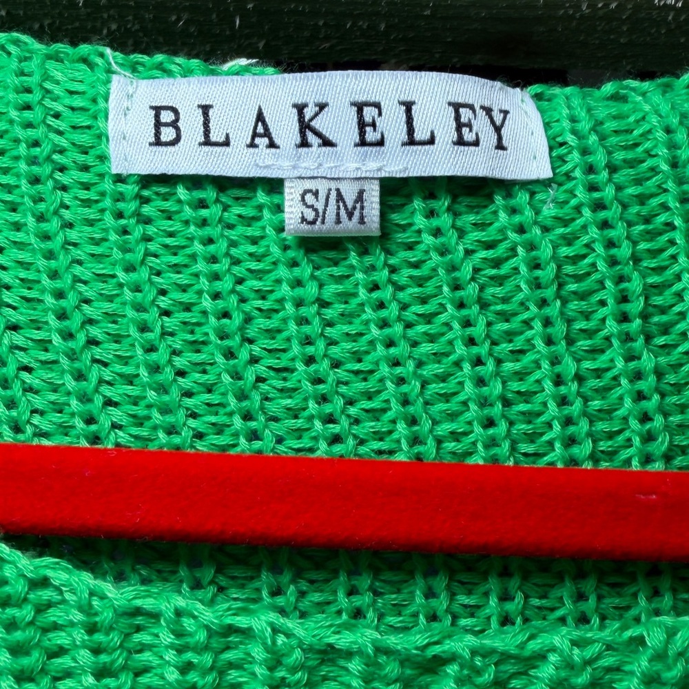 Blakeley Green Crochet Sleeve Sweater Small / medium NWOT - Picture 6 of 6